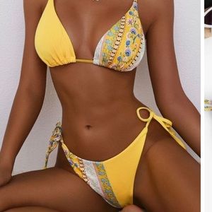 NWT Ribbed bohemian string bikini